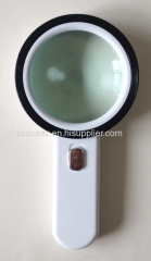 Handheld magnifier with 2 LEDs