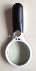 Handheld magnifier with 2 LEDs