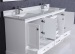 Modern double sink bathroom vanity cabinet with marble countertop