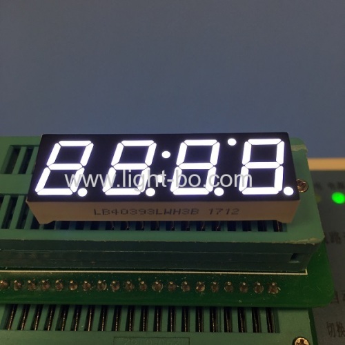 Ultra white 0.39 common cathode 4 digit 7 segment led clock display for home appliances