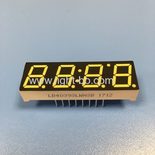 Ultra white 0.39 common cathode 4 digit 7 segment led clock display for home appliances