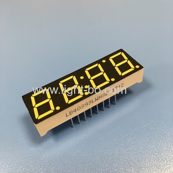 Ultra white 0.39" common cathode 4 digit 7 segment led clock display for home appliances