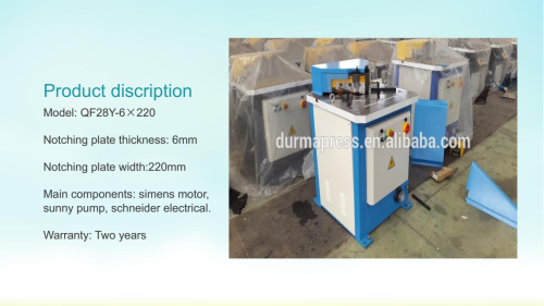 Hydraulic plate angle cutting notching machine