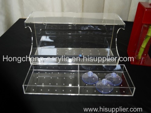 acrylic clear window bird feeder with trays