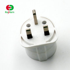 Black/White 13A fused uk to euro plug adapter