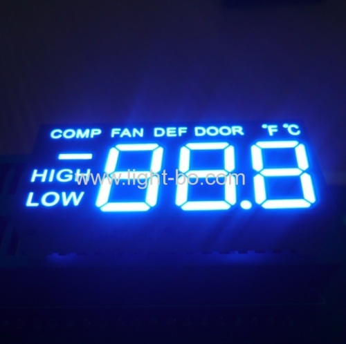 Customized Blue 0.5 triple digit led display for refrigerator control