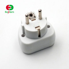 Black/White 13A fused uk to euro plug adapter