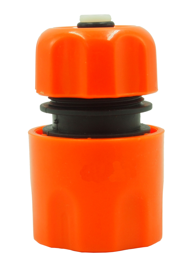 Plastic 1/2" snap-on quick connector with waterstop