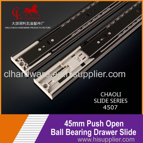 Push open drawer slide