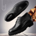 Extra Height 12cm Men Thick Bottom Elevator Black Leather Shoes