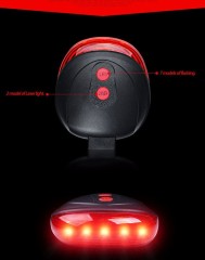 5LED 2Laser Bicycle Safety Rear Light