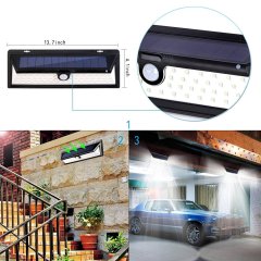 Solar Wall Mount Motion Sensor Outdoor 66 Led Landscape Lighting Auto ON/OFF Nightlight Spotlight Security Lights for Ga