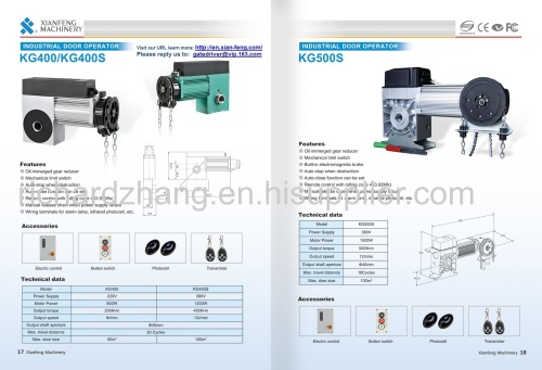 Automatic  Industry Door Operator  Sectional Door Drives  Flange Moto Direct Drives 