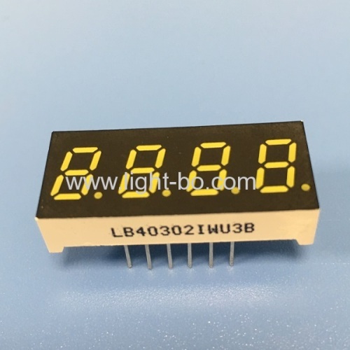 Ultra white 4 digit 0.3 7 segment led display common anode for instrument panel