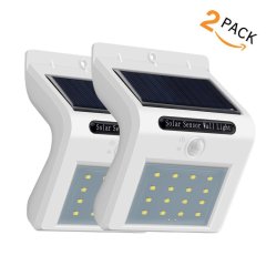 White Shell 16 LED Super Bright Motion Sensor Lights Wireless Waterproof Security Wall Lights for Porch Patio Deck