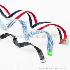 Flat braided drawcord with silicone tips for garments