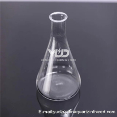 5~2000ml Clear Quartz Erlenmeyer Flask Triangular flask for lab Quartz round bottom flask with single neck