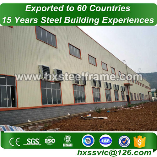 steel frame factory building and industrial steel construction with ISO