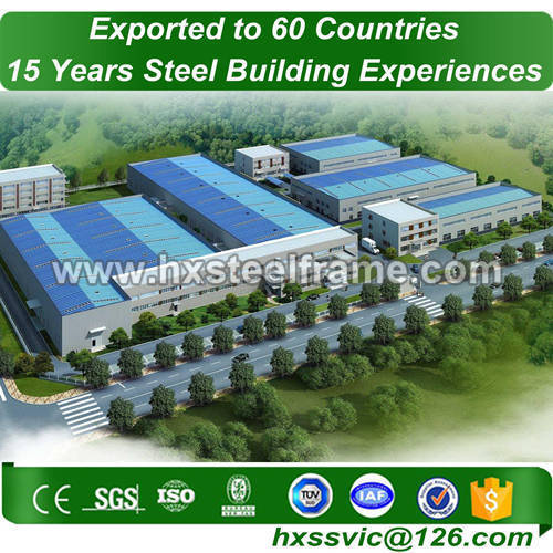 steel framed industrial buildings made of rigid steel frame ISO verified