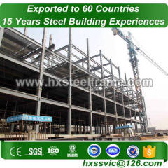 commercial metal framing building made of steel column construction on sale