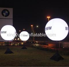 Inflatable led light ball with stand