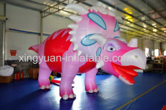 Giant PInk colorful inflatable Triceratops dinosaur for sale