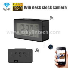 Wifi alarm desk clock spy hidden camera with night vision
