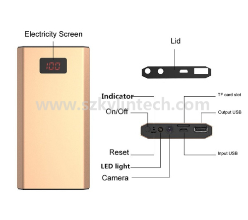 1080p power bank wifi hidden spy camera