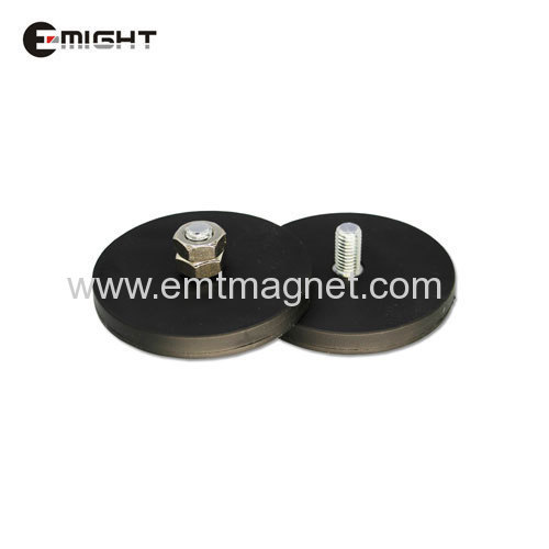 Rubber Coated Magnet With External Screw Thread Disc D66