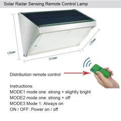 Outdoor Solar Lights With Remote Control 56 LEDs 1000 Lumens Waterproof Radar Motion Sensor Wall Light For Patio Garage