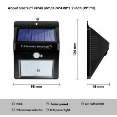 LED Solar Lights Outdoor- LEDMO Solar Motion Sensor Light- 20LED Super Bright Solar Security Lights with Waterproof Wire