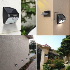 2018 lighting Upgraded Waterproof Solar Powered Motion Sensor 38 LED Indoor and Outdoor Security Wall Light