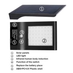 850 Lumens 48 LED Solar Security Light Waterproof Solar Motion Sensor Light Outdoor Wall Light for Garden Porch Pathway