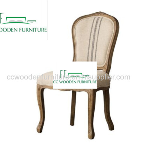 Furniture Antique Upholstered Recycled Wood French Style Armchair for Dining Room dining chairs