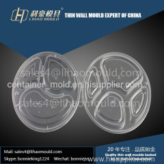 plastic injection mold of thin wall compartment round container