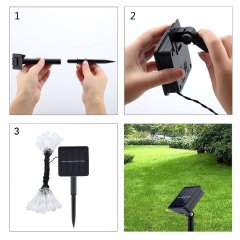50 LEDS Solar Powered Morning Glory String Light with Remote Multicolor Waterproof 8 Modes 6.5m For Festival