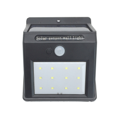 12LED button switch PIR motion sensor solar garden wall lamp