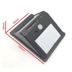 12LED button switch PIR motion sensor solar garden wall lamp