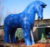 Blue giant inflatable horse for advertising