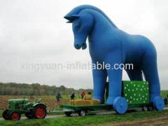 Blue giant inflatable horse for advertising