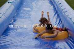 Single lane long slide inflatable slide the city