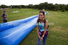 Single lane long slide inflatable slide the city