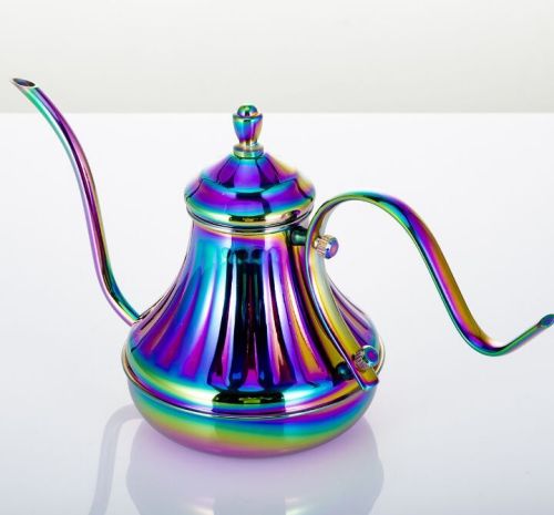 Stainless steel multicolour hand flush coffee pot