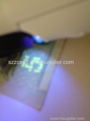 Handheld magnifier with 2 UV LEDs