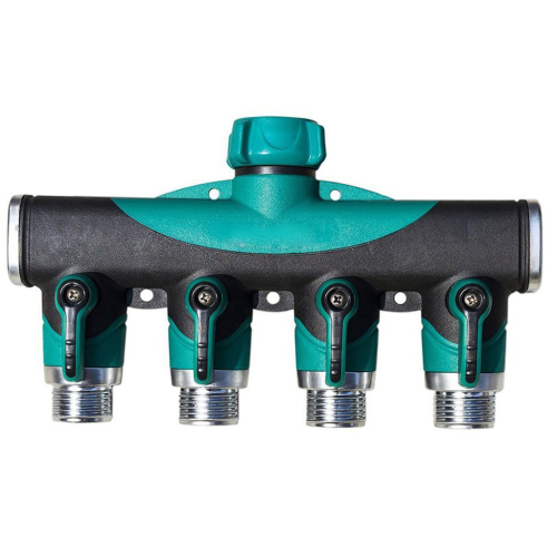 Plastic garden hose 4-way splitter