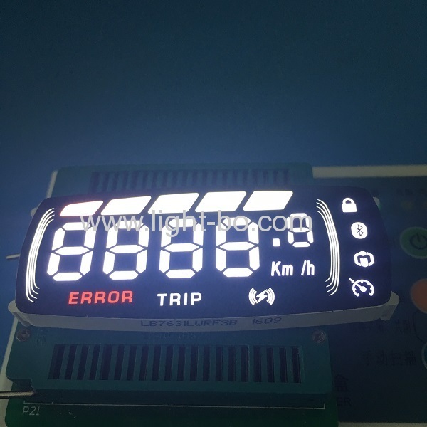 Customized multicolour 7 segment led display module for Automotive Instrumentation