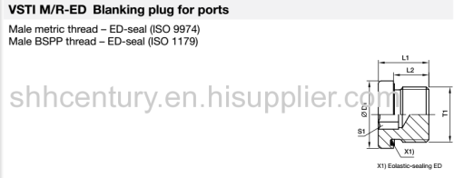 Carbon Steel Material VSTI Hydraulic Oil Plug BSP Thread ED Sealing