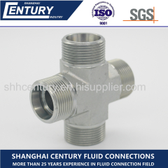 Carbon Steel 24 Degree Cone Metric Male Cross Fittings 4 Way Pipe Fitting( XC /XD)