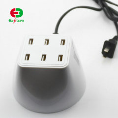 2018 new model 6 port USB charger smart multi-port USB travel adapter