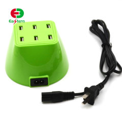 2018 new model 6 port USB charger smart multi-port USB travel adapter